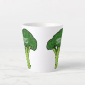 Broccoli Cartoon Illustration Milchtasse (Vorderseite)