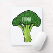 Broccoli Cartoon Illustration Mousepad (Mit Mouse)