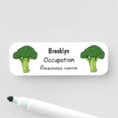 Broccoli Cartoon Illustration Namensschild (Beispiel)