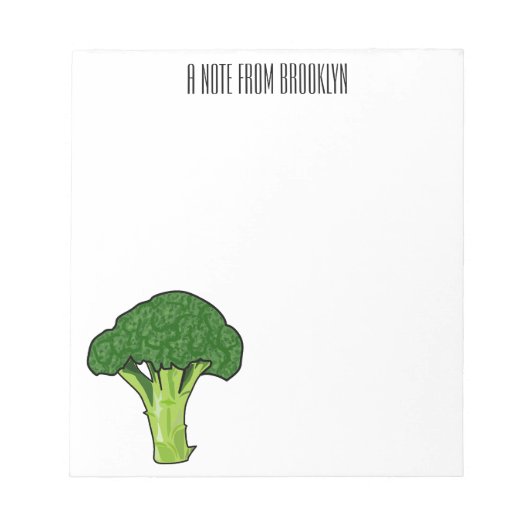 Broccoli Cartoon Illustration Notizblock (Vorderseite)