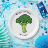 Broccoli Cartoon Illustration Pappteller (Party)