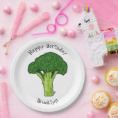 Broccoli Cartoon Illustration Pappteller (Party)
