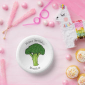 Broccoli Cartoon Illustration Pappteller (Party)