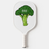 Broccoli Cartoon Illustration Pickleball Schläger (Rückseite)