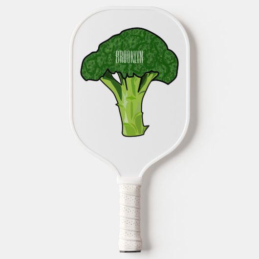 Broccoli Cartoon Illustration Pickleball Schläger (Vorderseite)