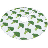 Broccoli Cartoon Illustration Polyester Weihnachtsbaumdecke (Schrägansicht)