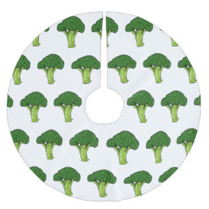 Broccoli Cartoon Illustration Polyester Weihnachtsbaumdecke