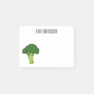 Broccoli Cartoon Illustration Post-it Klebezettel