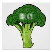 Broccoli Cartoon Illustration Poster (Vorderseite)
