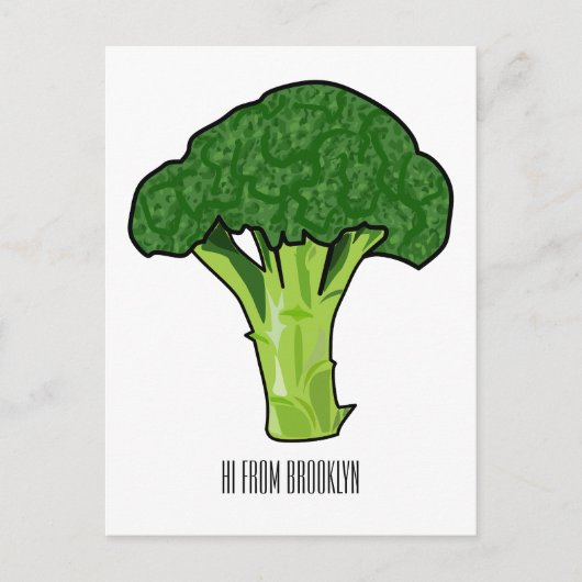 Broccoli Cartoon Illustration Postkarte (Vorderseite)