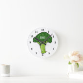 Broccoli Cartoon Illustration Runde Wanduhr (Zuhause)