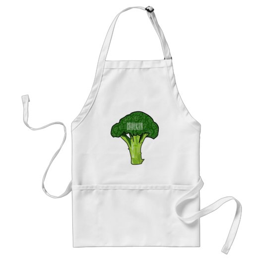 Broccoli Cartoon Illustration Schürze (Vorne)