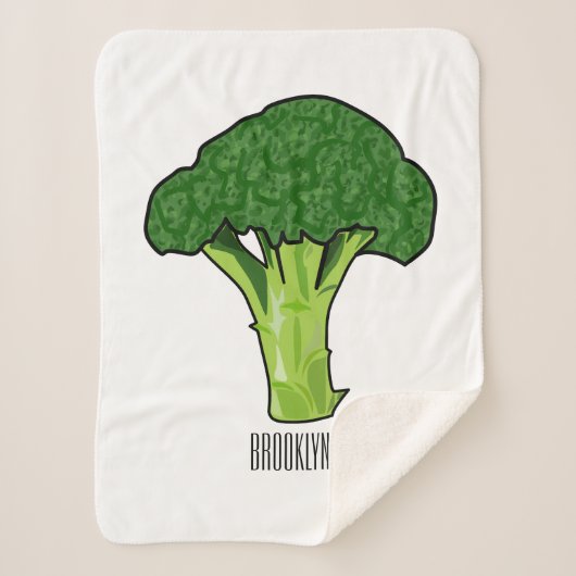 Broccoli Cartoon Illustration Sherpadecke (Vorderseite)