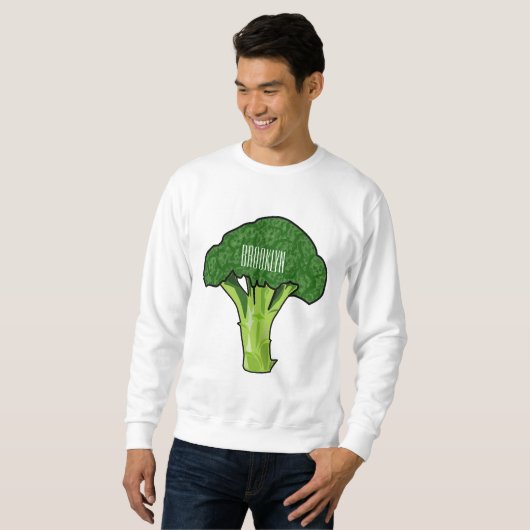 Broccoli Cartoon Illustration Sweatshirt (Vorne ganz)