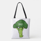 Broccoli Cartoon Illustration Tasche (Rückseite)