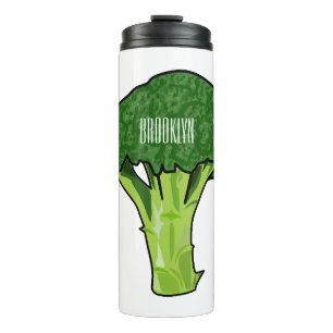 Broccoli Cartoon Illustration Thermosbecher