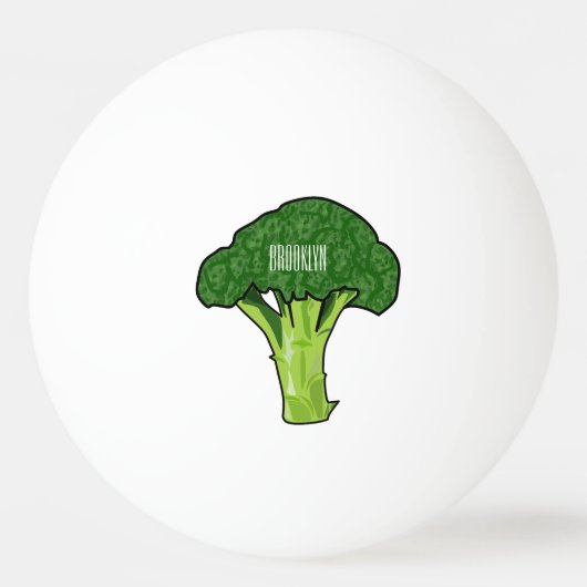 Broccoli Cartoon Illustration Tischtennisball (Vorderseite)