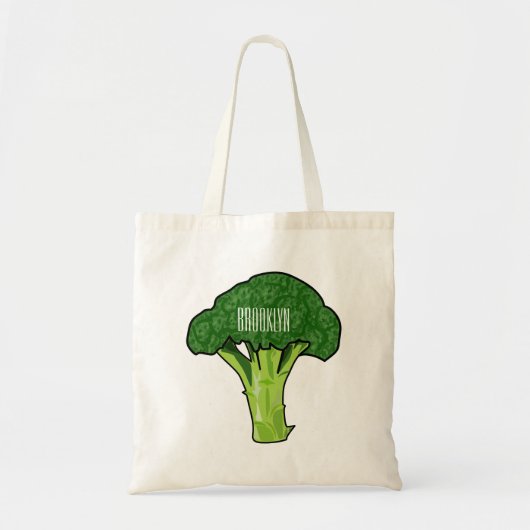 Broccoli Cartoon Illustration Tragetasche (Vorne)