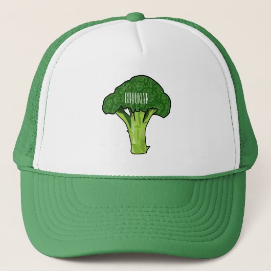 Broccoli Cartoon Illustration Truckerkappe (Vorderseite)