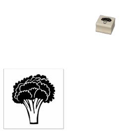 Broccoli Carved Linocut Look Clean Cut Gummistempel