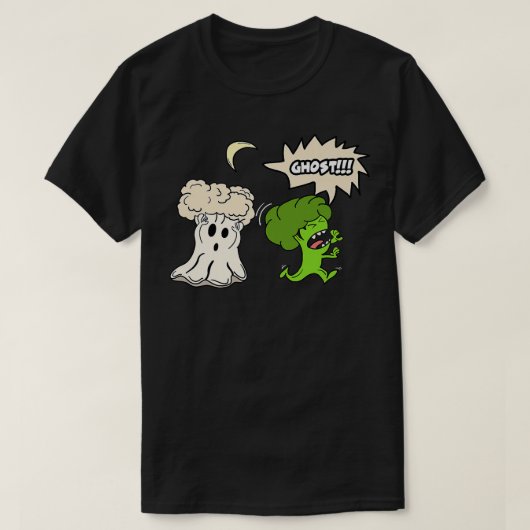 Broccoli Cauliflower Ghost Vegetarian Vegan T-Shirt (Design vorne)