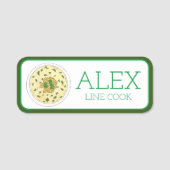 Broccoli Cheese Soup Food Restaurant Diner Server Namensschild (Vorderseite)