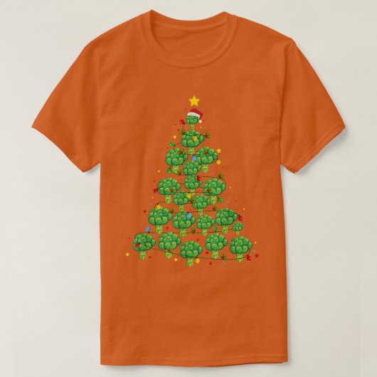 Broccoli Christmas Tree Funny Broccoli Lover Xmas T-Shirt (Design vorne)