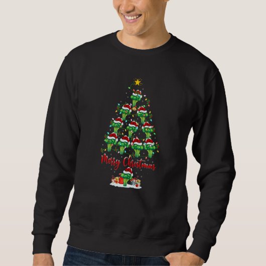 Broccoli Christmas Tree Lights Broccoli Xmas Sweatshirt (Vorderseite)