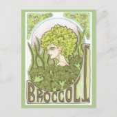 Broccoli Fantasy Art Nouveau Portrait Print Postkarte (Vorderseite)