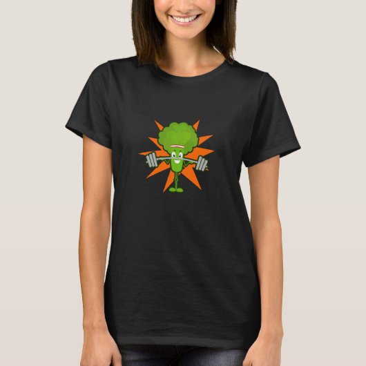 Broccoli-Fitness T-Shirt (Vorderseite)