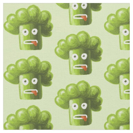 Broccoli Funny Vegan Vegetarian Pattern Stoff (Nahaufnahme)