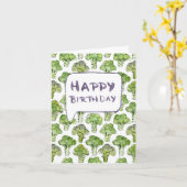 Broccoli - Happy Birthday Karte (Gelbe Blume)