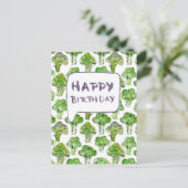Broccoli - Happy Birthday Postkarte (Stehend Vorderseite)