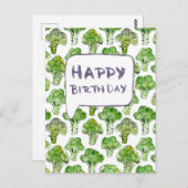 Broccoli - Happy Birthday Postkarte (Vorne/Hinten)