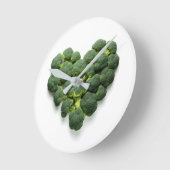 Broccoli Heart Runde Wanduhr (Winkel)