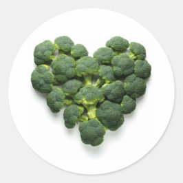 Broccoli Heart Runder Aufkleber