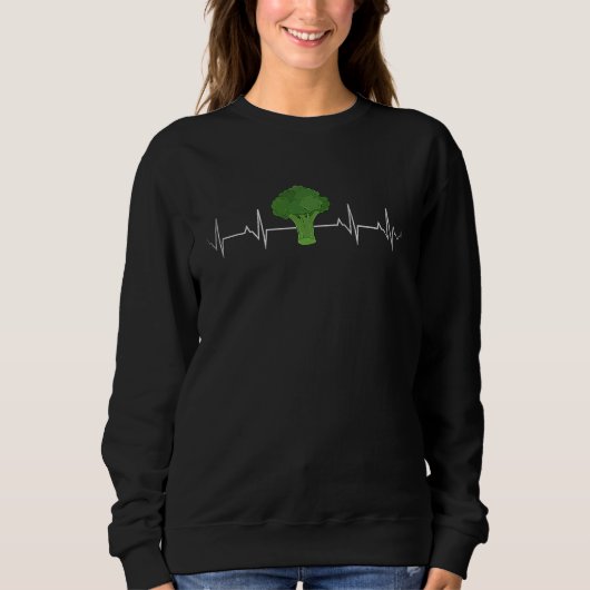 Broccoli Heartbeat EKG Pulse Heart Rate Broccoli Sweatshirt (Vorderseite)