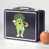 Broccoli im Hockey mit Hockey-Fledermaus Metall Brotdose (Beispiel)