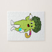 Broccoli im Hockey mit Hockey-Fledermaus Puzzle (Horizontal)