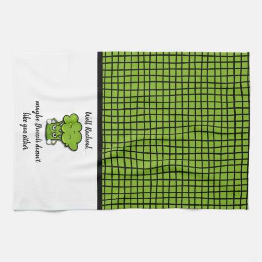 Broccoli mag dich auch nicht Personalisiert Geschirrtuch (Horizontal)