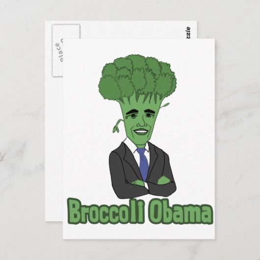 Broccoli Obama Postkarte (Vorne/Hinten)