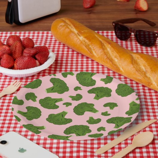 Broccoli Pattern Pappteller (Picknick)