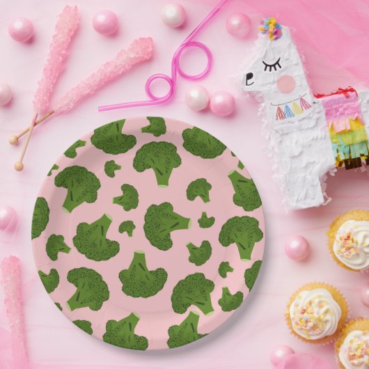 Broccoli Pattern Pappteller (Party)