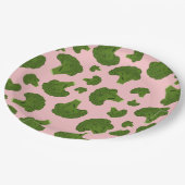 Broccoli Pattern Pappteller (Schrägansicht)