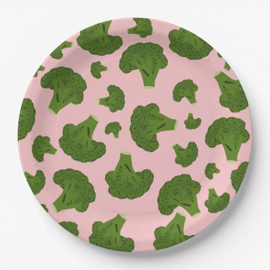 Broccoli Pattern Pappteller (Vorderseite)
