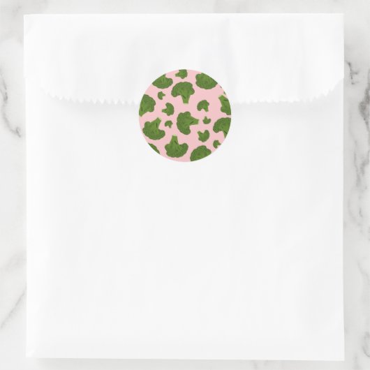 Broccoli Pattern Runder Aufkleber (Tasche)