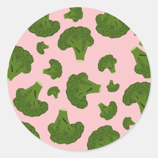Broccoli Pattern Runder Aufkleber (Vorderseite)
