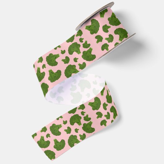 Broccoli Pattern Satinband (Rückseite)