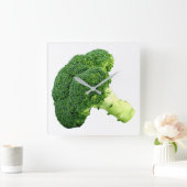Broccoli Quadratische Wanduhr (Zuhause)
