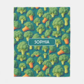 Broccoli Retro Personalisiertes Muster Fleecedecke (Vorderseite)